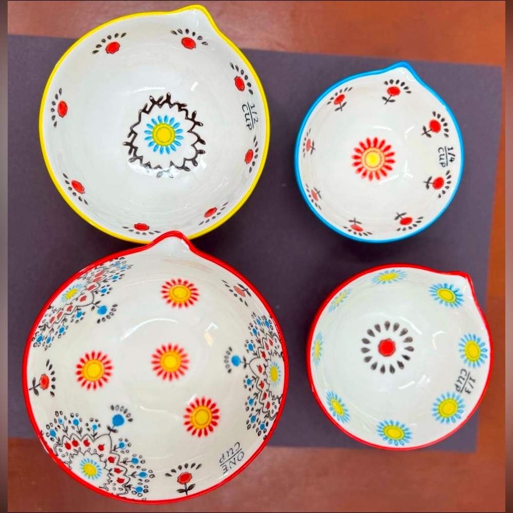 Grace Bakeware Set measuring bowls 4 ceramic oven dishwasher microwave colorful